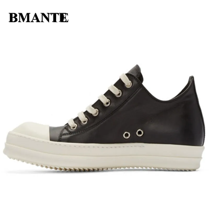 Мужские кроссовки из натуральной кожи со шнуровкой на плоской подошве