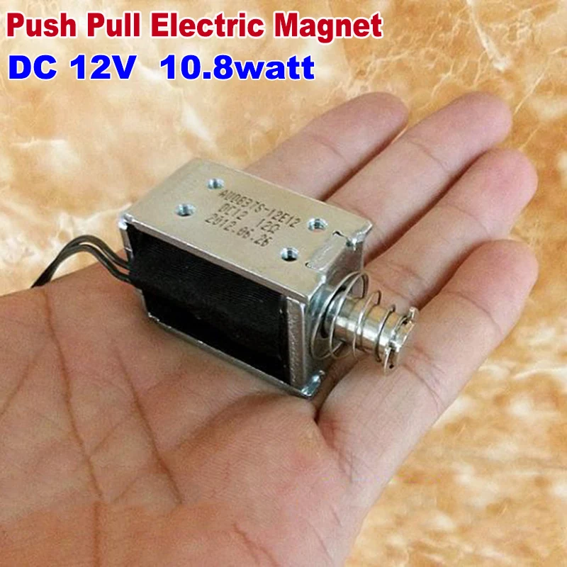 Микро Электрический магнит с пружинным стержнем 12 В постоянного тока 10 8 Вт