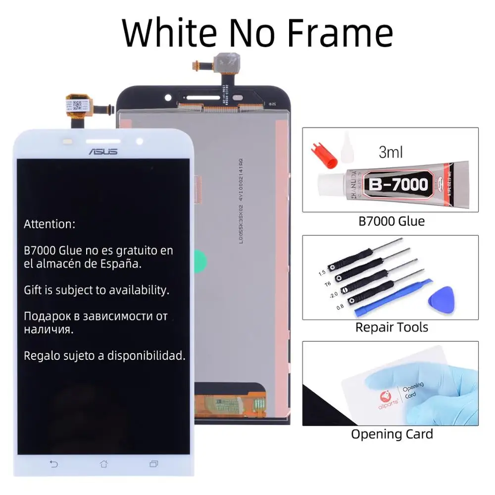 Дисплей для ASUS Zenfone Max ZC550KL LCD в сборе с тачскрином на рамке черный белый - Цвет: No Frame White