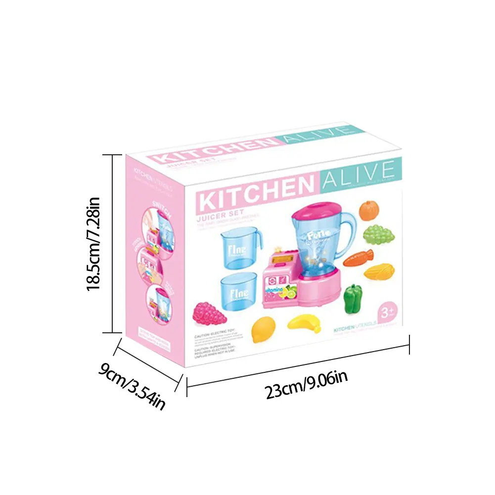 

Children Kitchen Toy Simulation Juicer Mixer Machine Girls Play House Role Play Interactive Montessori Educational Pretend Toys