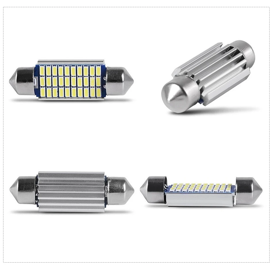 DXZ 2 шт. 31 мм 36 мм 39 мм 41 мм C5W C10W 18 27 30 33 SMD 3014 Светодиодная гирлянда CANBUS без ошибок авто интерьерная купольная лампа