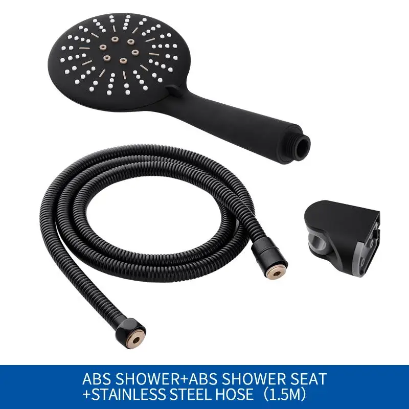 

Free Shipping 3 Function Matte Black Hand Held Shower Head Wall Mounted Shower Set With Hose and Shower Holder