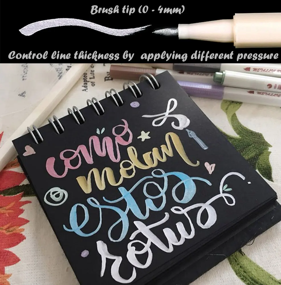 20 разных цветов металлические маркеры блестки для рисования ручки создания карт