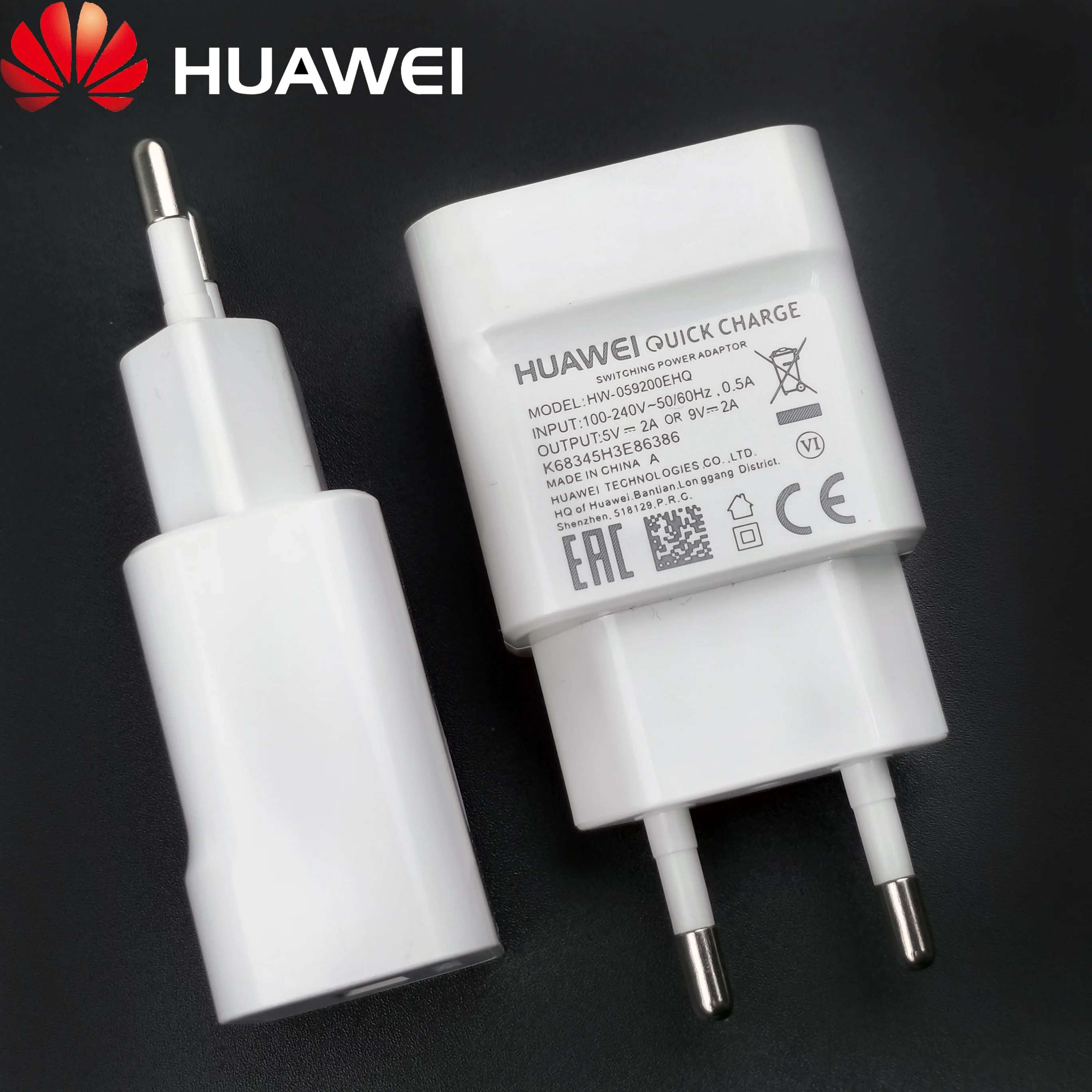 Оригинальный зарядный адаптер Huawei mate 20 lite QC2.0 быстрая зарядка 9 в 2 А ЕС для P30 P20 P10 P9