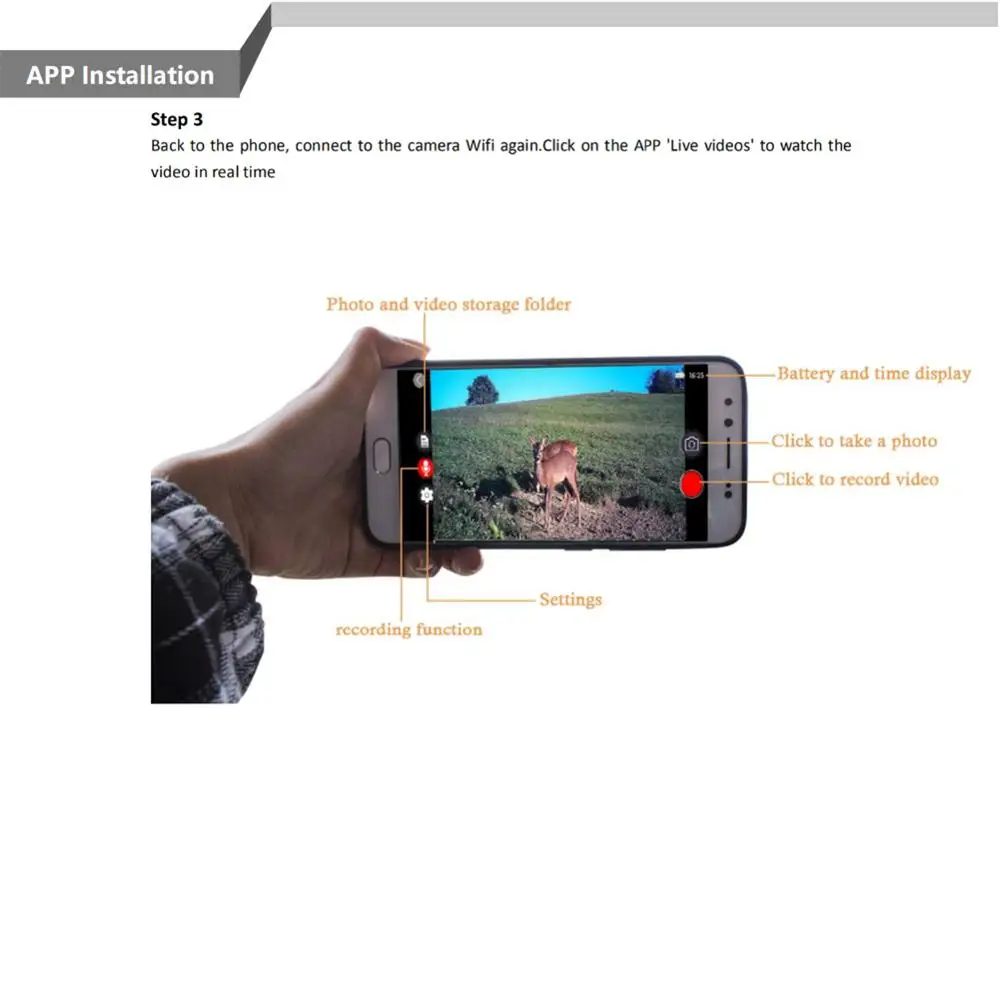 

Wifi830 Wildlife Animal Hunting Trail Camera Bluetooth-compatible Control 0.5 Aecond Trigger Speed 1080P Night Vision