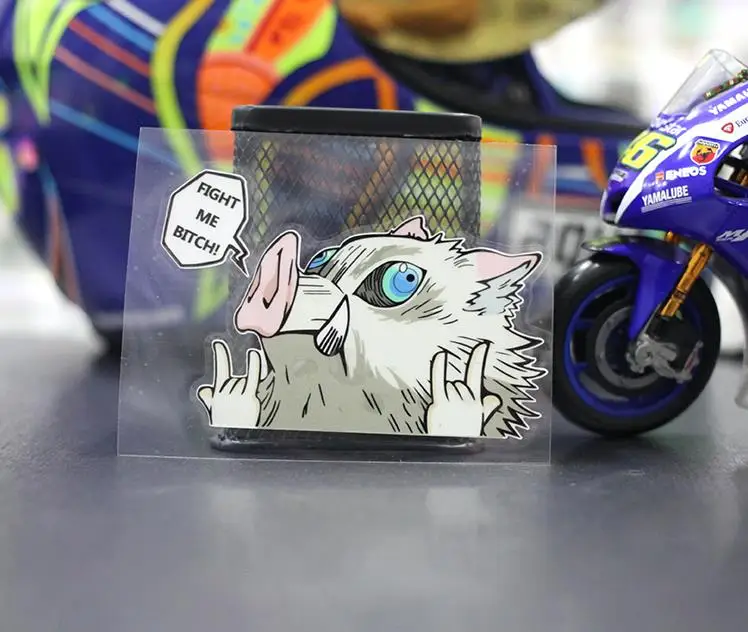 Наклейка на голову дикого кабана рассекающего демонов забавная наклейка для