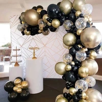 black gold balloon garland arch kit confetti latex balloon 30th 40th 50th birthday party balloons decorations adults baby shower