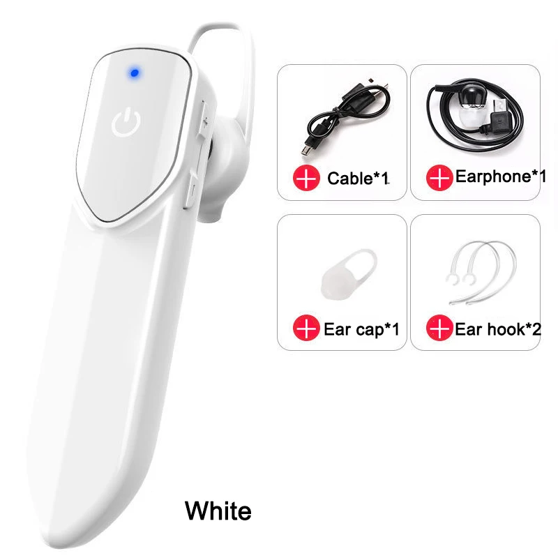 White Mouseme Bluetooth наушники с микрофоном свободные руки беспроводные наушники спортивные беспроводные наушники Bluetooth гарнитура микрофон - Цвет: White