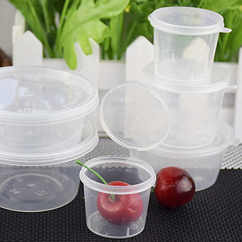 10 шт. одноразовые пластиковые контейнеры для соуса 25 мл|Коробки и ящики хранения|