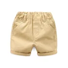 Новинка 2020 года; Простые повседневные шорты для маленьких мальчиков; Летние пляжные шорты до колена для малышей; Детские хлопковые однотонные штаны с эластичной резинкой на талии