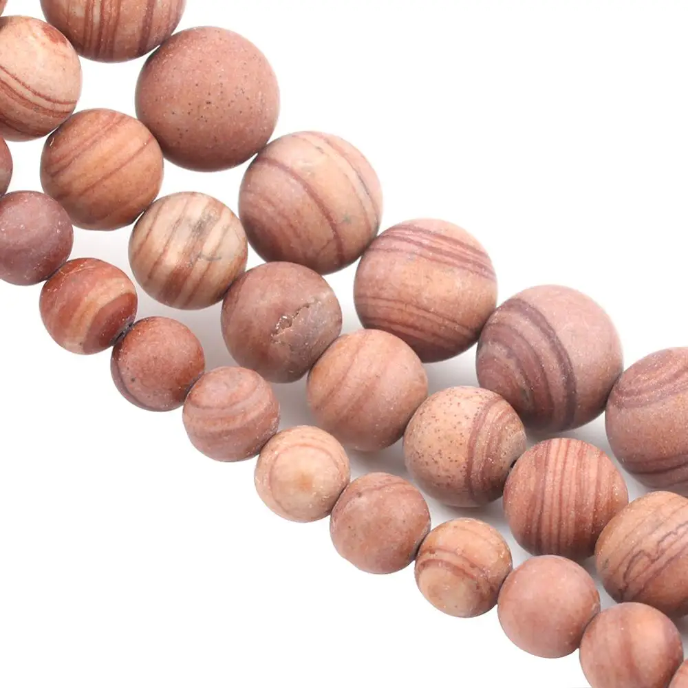 Natural Stone Matte Dull Polish Brown Rain Jaspers Beads Round Loose Spacer For Jewelry Making 6 8 10mm DIY Bracelet | Украшения и