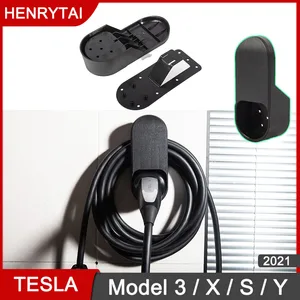 new type 2 car charging cable holder for tesla model 3 s x y accessories wall mount charger connector organizer bracket adapter free global shipping