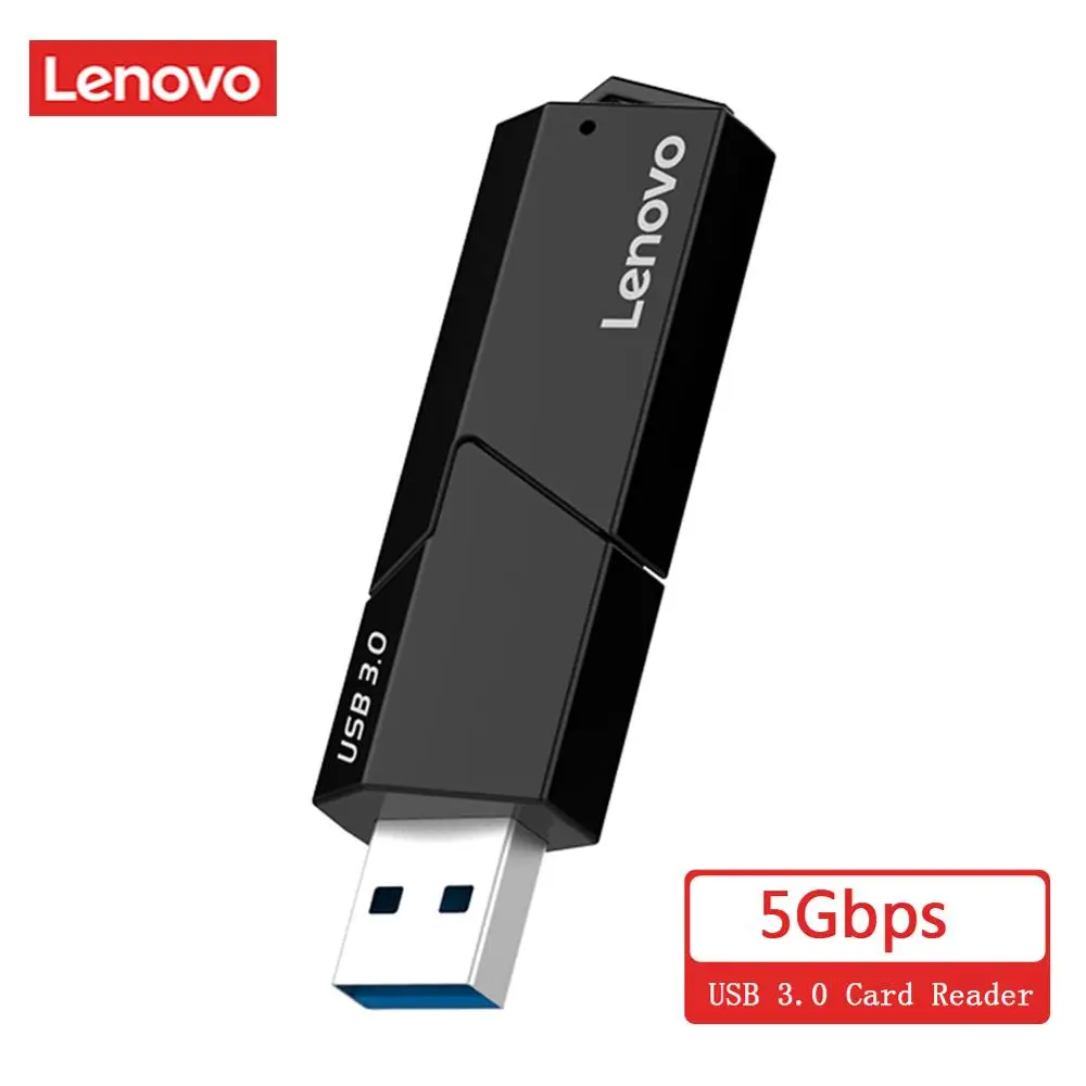 Lenovo D204 5 Гбит/с USB 3 0 кардридер 2 в 1 SD TF портативный адаптер для компьютера ПК