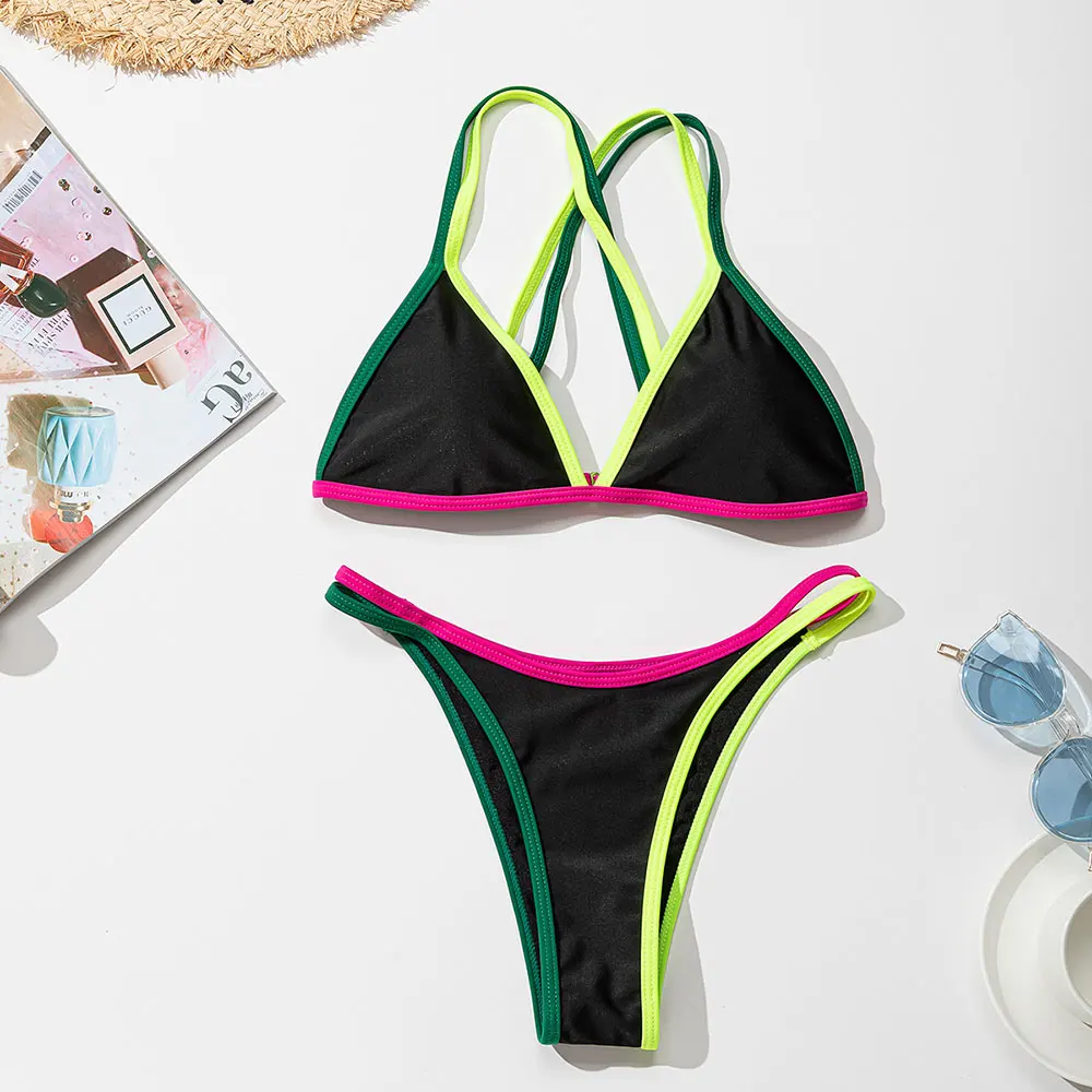 

Bikini 2021 Solid Swimsuit Women Swimsuit Swimsuit Bikini Style Push Up Patchwork Bikini Brazilian Swimsuit Summer Swimsuit