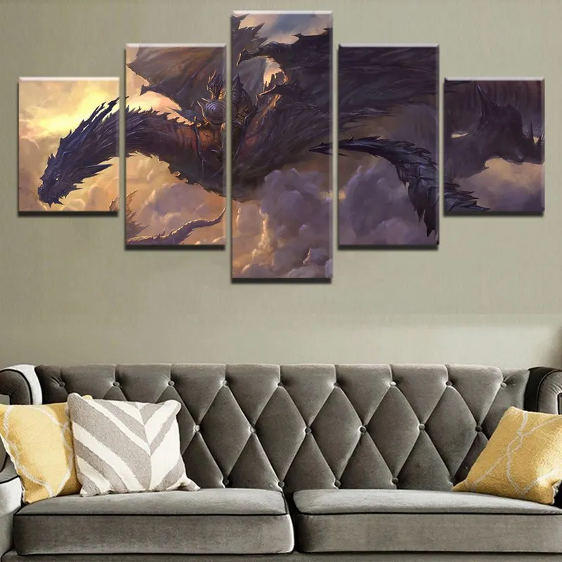 

5 Pieces Dota 2 Hd Prints Picture Framed Poster Game Painting Modern Wall Artwork Modular Canvas For Living Room Home Decoration