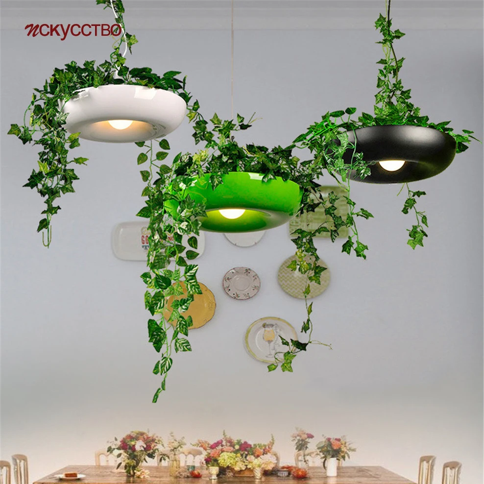 

Cottagecore промышленный воздушный цветочный горшок подвесные светильники для кафе бар счетчик столовой Лофт Декор подвесной светильник Led E27 приспособление