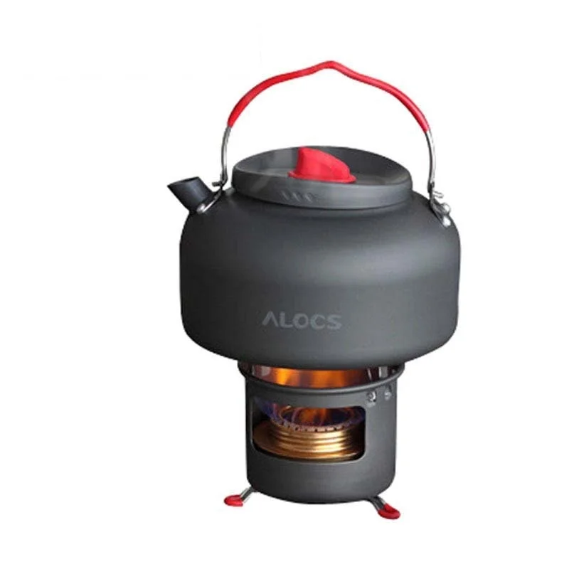 Alocs портативный чайник для кемпинга набор приготовления пищи посуда спиртовая