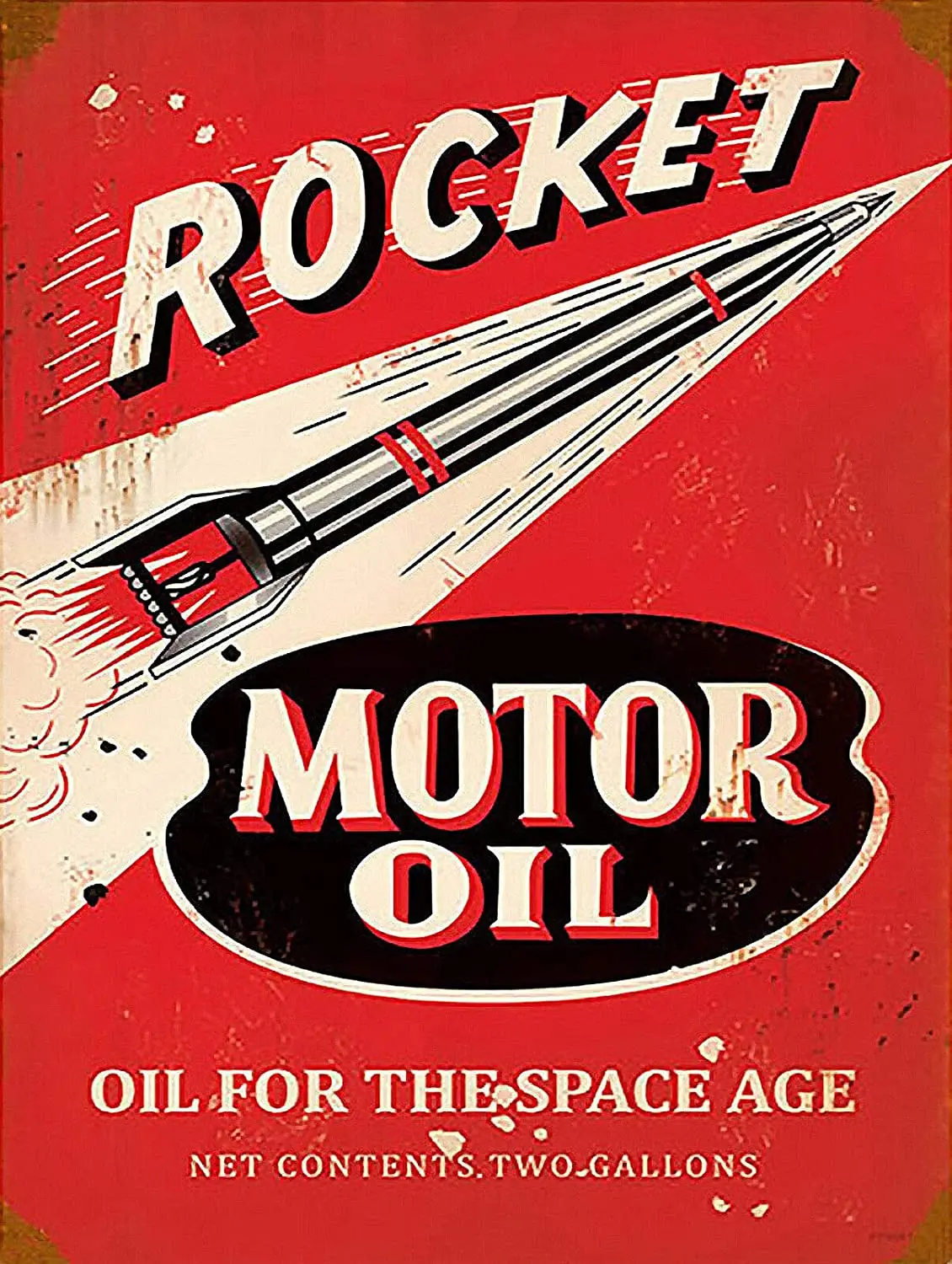 

Металлический жестяной знак Rocket Motor Oil 8x12 дюймов