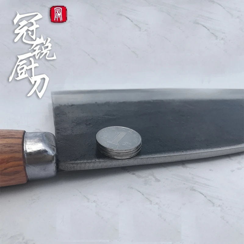 

Handmade Forged Chef Knife Carbon Steel Forged Traditional Chinese Cleaver Kitchen Knives Meat Vegetables Slicing Chopping Tool