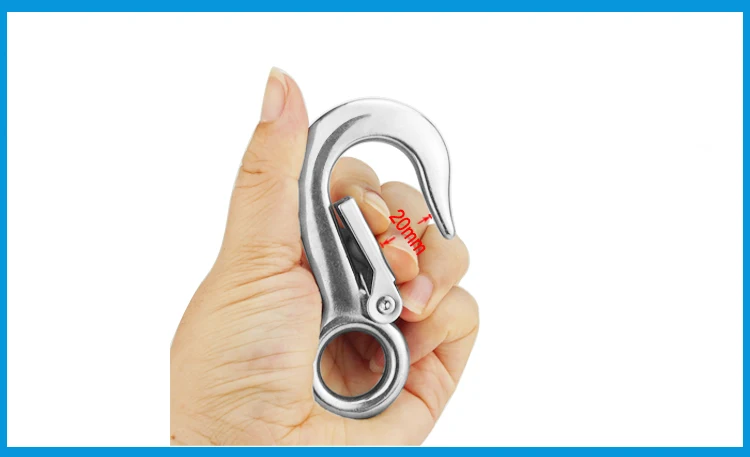 

2PCS 304 Stainless Steel Round Eye Lifting Snap Hook cargo snap hook crane hook marine rigging hardware accessories