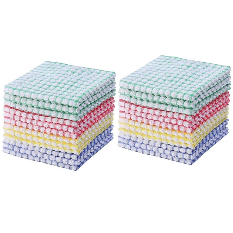 

Полотенца для кухонной посуды, хлопковые кухонные полотенца оптом, 20 упаковок посуды для мытья посуды, тряпки для сушки посуды