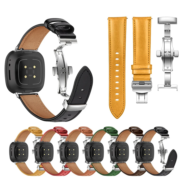 For fitbit versa 3 smart watch  leather strap Replacement for fitbit versa 3 / for fitbit sense smart watch  Bracelet Strap