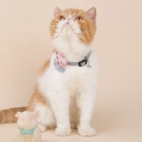new rabbit lace pet collar with adjustable cat leash with bells for cat and small dog