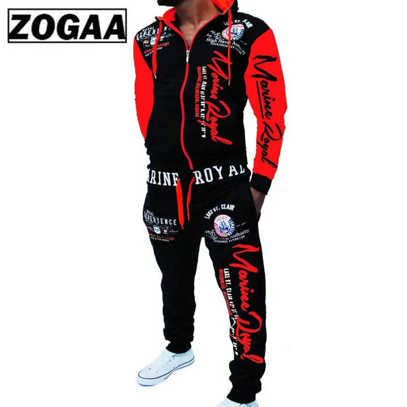 ZOGAA мужские спортивные костюмы куртка с капюшоном спортивный костюм новый