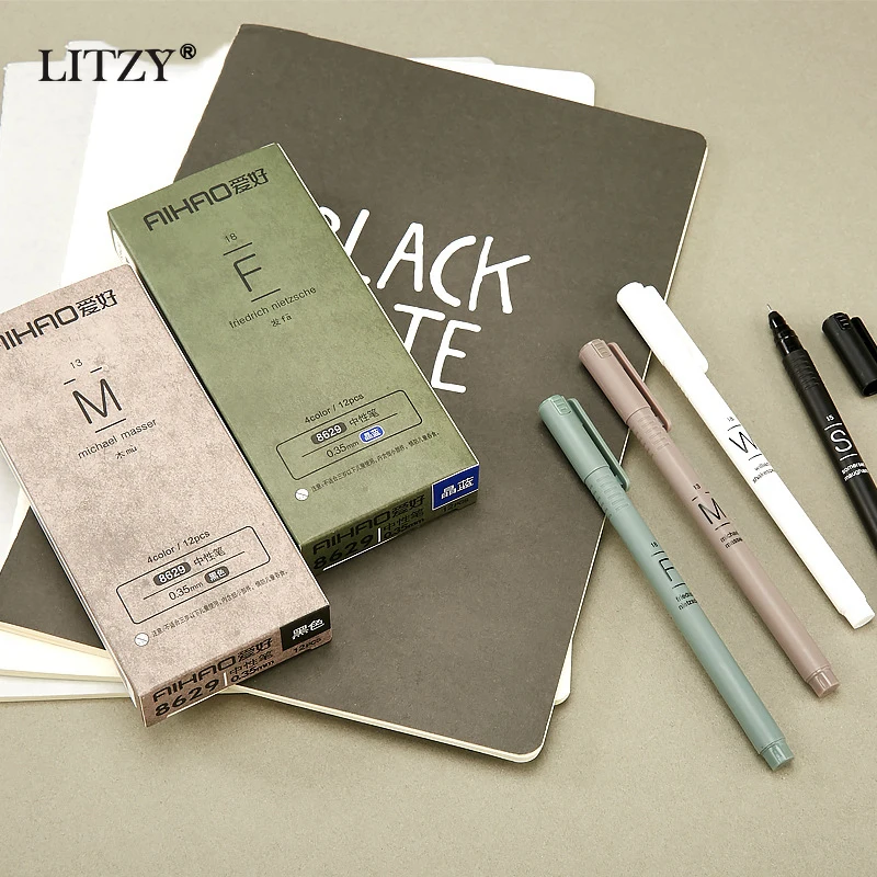 4 шт./компл. простая гелевая ручка 0 35 мм Φ нейтральная для телефона канцелярские