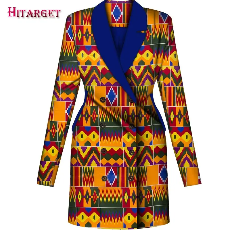 

2021 Africa New Fashion Women Traditional Coat Dashiki African Wax Print Elegant Riche Trench Coat African Women Clothes WY8772