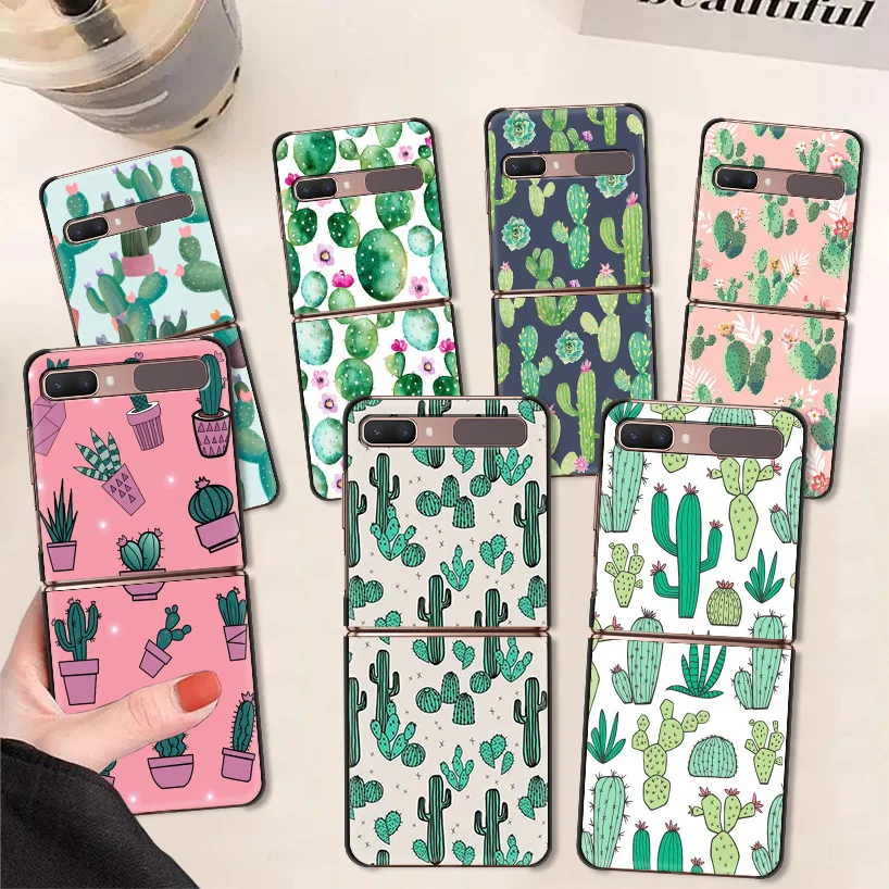 

Чехол для телефона с мультяшными кактусами растениями, чехол для Samsung Galaxy Z Flip3, задняя крышка для Galaxy Z Flip 3 Z, флип-чехол для телефона, мягкий ч...