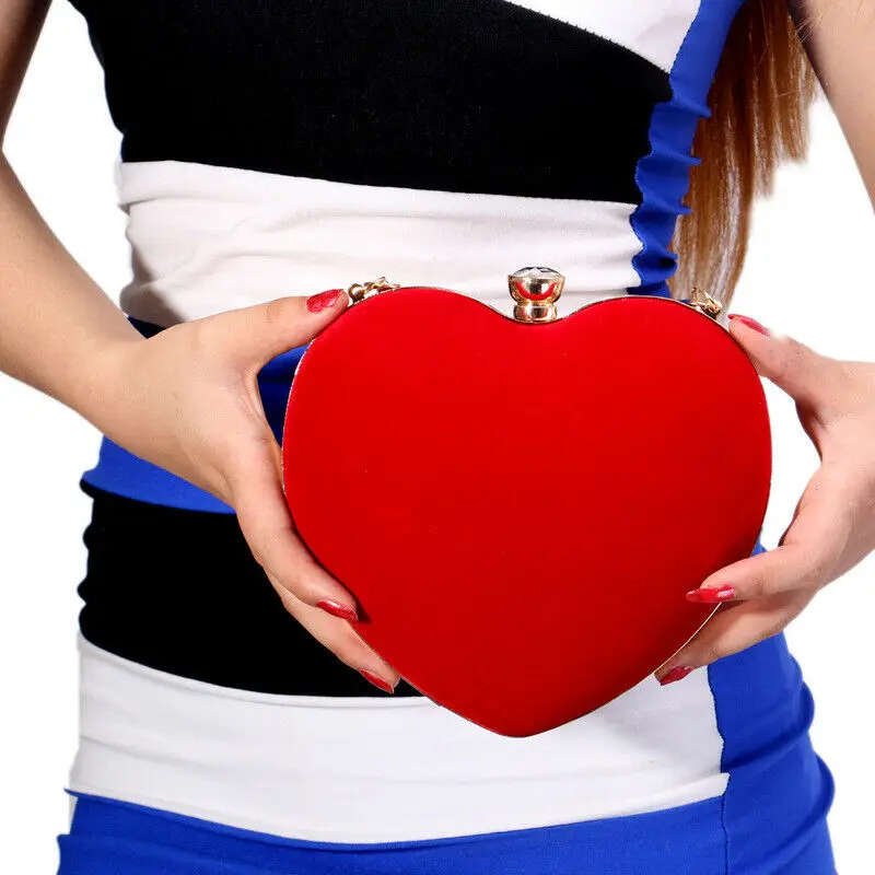 

2020 New Fashion Heart Shape Handbags Clutch Bag Evening Party Wedding Prom Bridal Mini Handbag