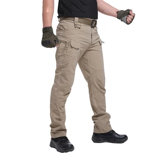 Для мужчин s камуфляжные брюки-карго с эластичной резинкой с несколькими карманами военные мужские брюки для отдыха на природе, для бега Штаны размера плюс Тактический штаны Для мужчин