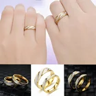 Кольца UAGE из титановой стали для пар, обручальное кольцо с золотым узором в виде волны, для мужчин и женщин, Подарочная бижутерия