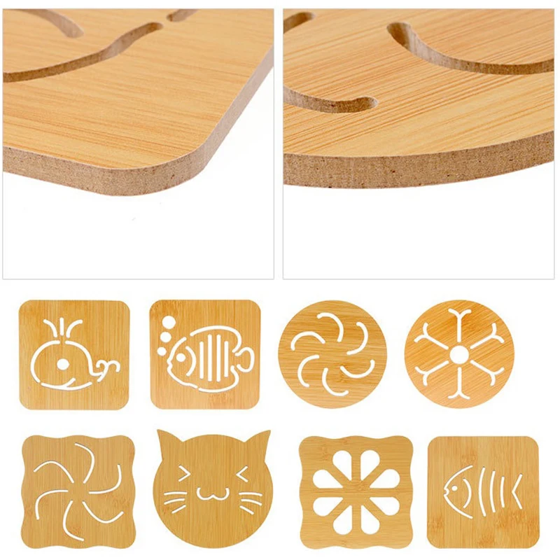 Деревянный креативный мультяшный изоляционный коврик чайная кофейная кружка