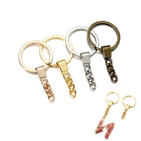 5pcspac long keychain split keyrings clasp pendant connectors handmake decorate for diy jewelry making supplies accessories