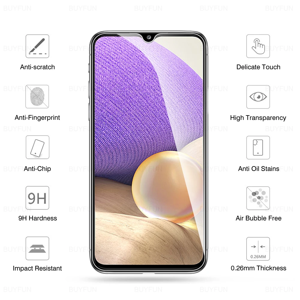 Закаленное стекло 6 5 дюйма для Samsung Galaxy A32 5G 4G A31 A30 A30s Защитная пленка экрана с
