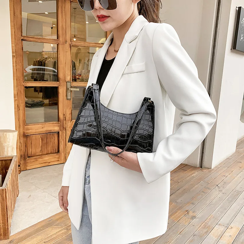 

July&Sherly 2021 Spring Summer PU Patent Leather Fashion Single Shoulder Bag Women Female Handbag Dumpling Bag Hobos