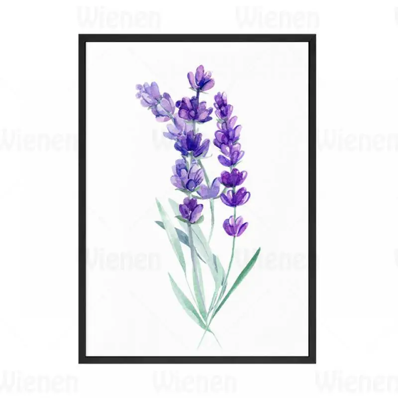 

Nordic Wall Picture Purple Floral Print Poster Lavender Flower Canvas Painting Modern Minimalism Home Decor Bedroom Living Room