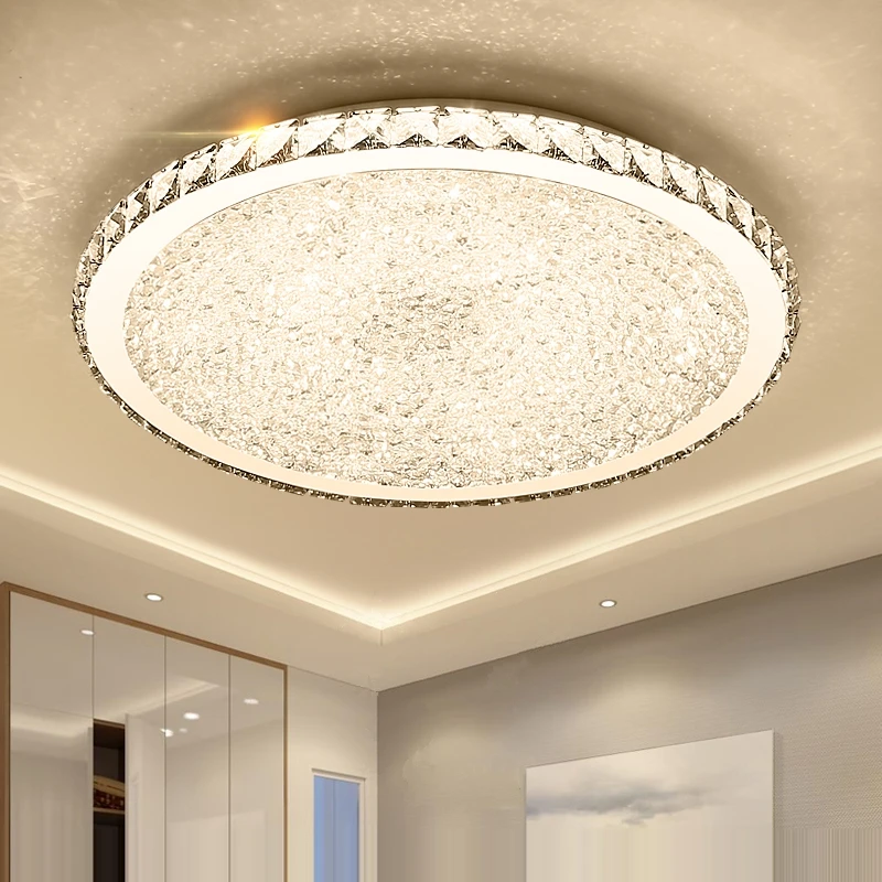 Modern Led Ceiling Light Round Glass Art Lamp Crystal Clear Kitchen Land Living Room Bedroom Lustre | Лампы и освещение