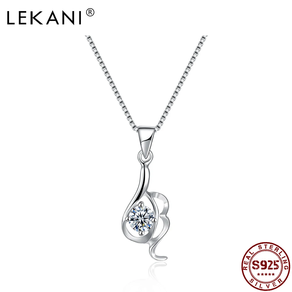 

Ожерелье женское из серебра 100% пробы с фианитом, 5 А