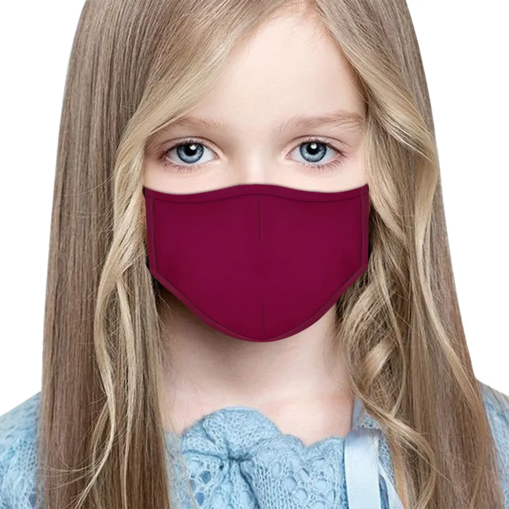 

1PC Mask + 2 Filters Cotton Washable Reusable Face Mask Fashion Children Solid Mouth Mask Design Mask Cute Mask For Face Masque