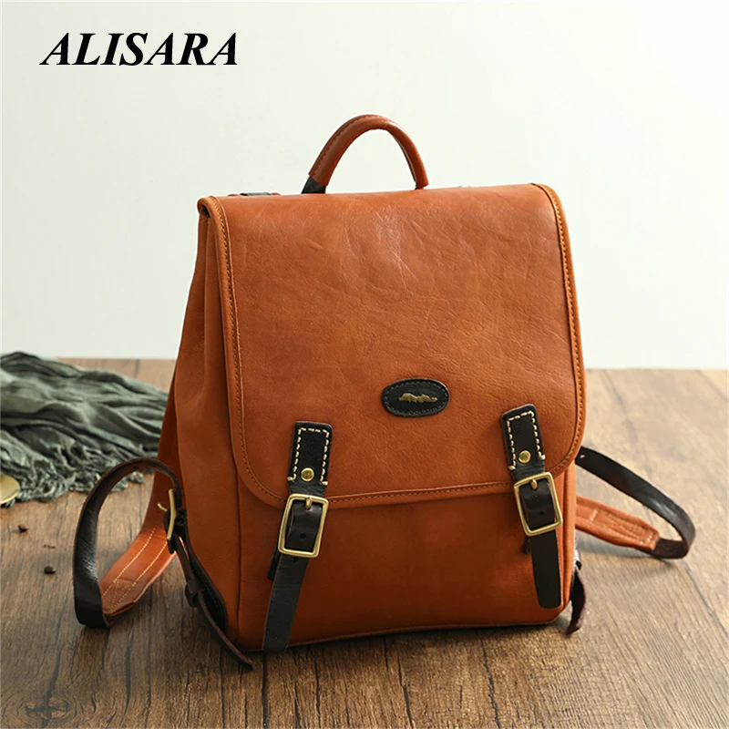 

Кожаный рюкзак для женщин и мужчин, японский и корейский популярный стиль, кожаные подарки на годовщину, персональный милый универсальный р...