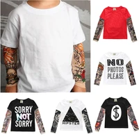 novelty tattoo kids long sleeve t shirts fashion print cotton boys t shirt kids girls tops childrens clothes 1 7 years