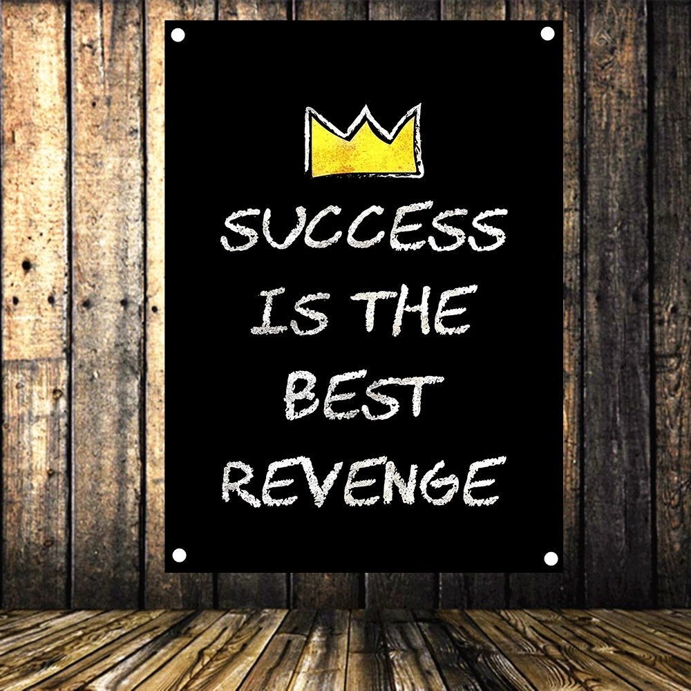 

SUCCESS IS THE BEST REVENGE Motivational Workout Posters Exercise Banners Wall Art Flags Canvas Painting Tapestry Gym Wall Decor