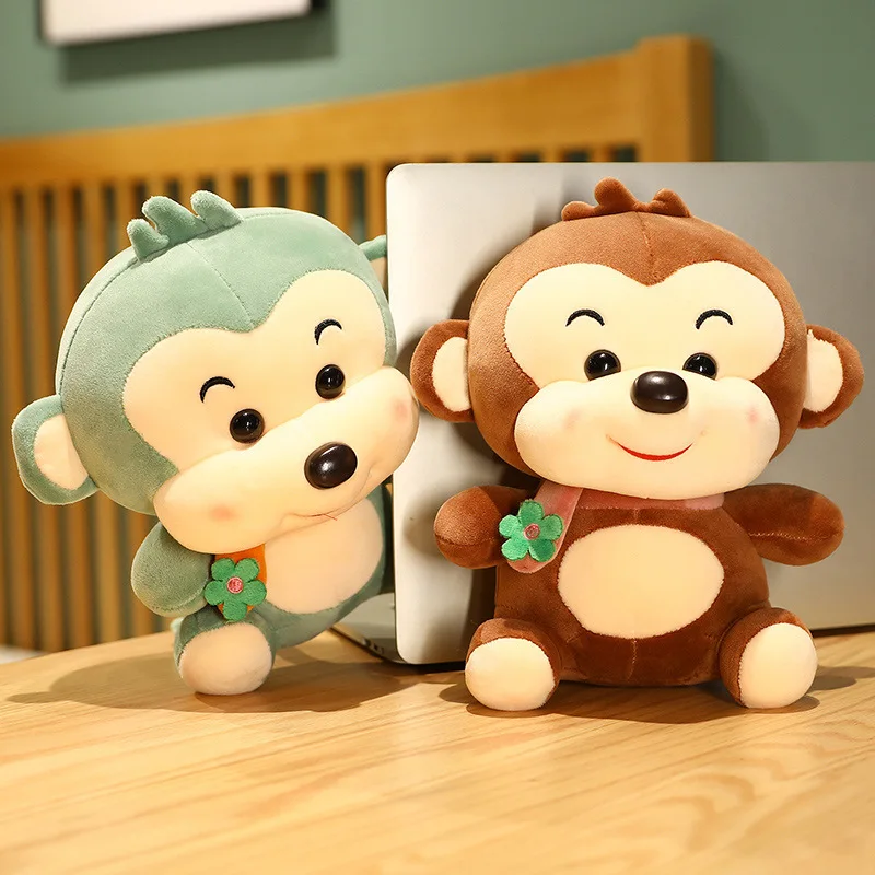 Мягкая плюшевая игрушка в виде обезьяны, мультяшное животное из мультфильма, хлопковая кукла, необычная игрушка, реальный подарок на день р...
