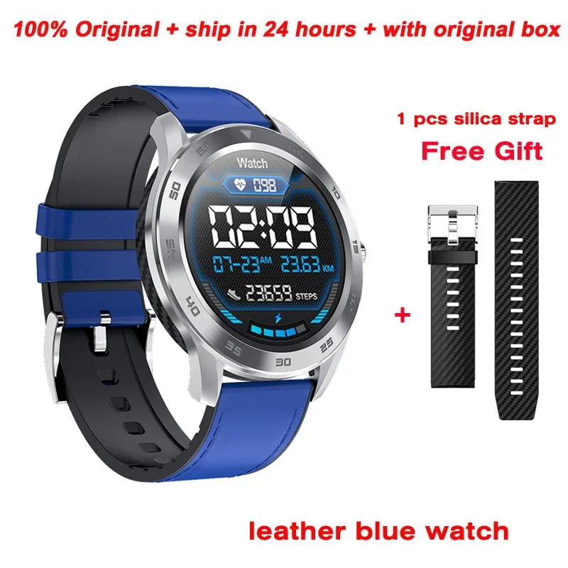 leather blue Greentiger DT98 Смарт часы для мужчин ЭКГ+ PPG HRV монитор сердечного ритма секундомер Bluetooth Вызов IP68 Водонепроницаемый Smartwatch VS B57 F8 L7 - Цвет: leather blue