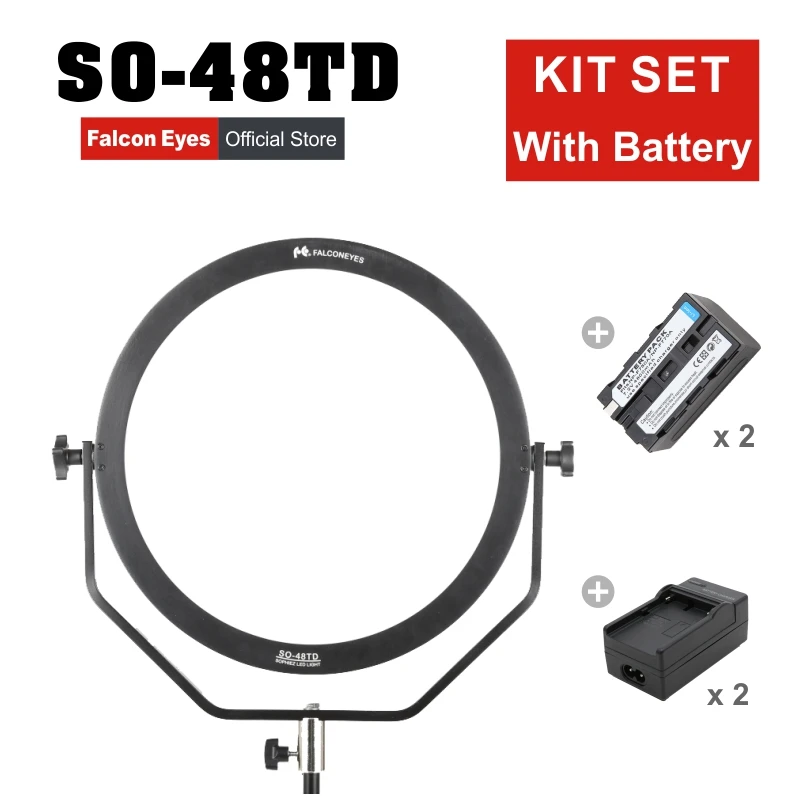

Falcon Eyes 48W светодиодный мягкий свет панели красоты с регулируемой яркостью двухцветное непрерывное освещение видео пленка Студия фотография SO-48TD комплект
