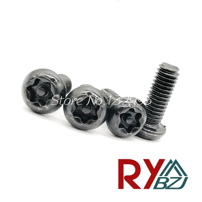 

Винт Torx с круглой головкой из углеродистой стали, черного цвета, M2 M2.5 M3 M4 M5 M6, шестислойные защитные винты с защитой от кражи