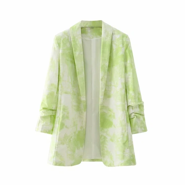 Блейзер Женский Повседневный длинный в стиле пэчворк с принтом | Женская одежда